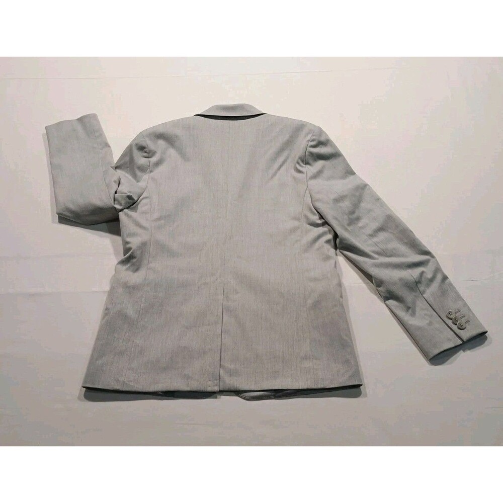 Nordstrom Gray Buttoned Stretch Tailored Lined Blazer Career Jacket - Women's 12 - Picture 7 of 7